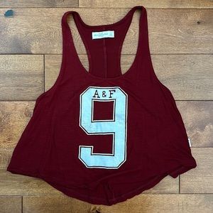 Abercrombie & Fitch - racerback cropped tank in burgundy.  Size S (like new)